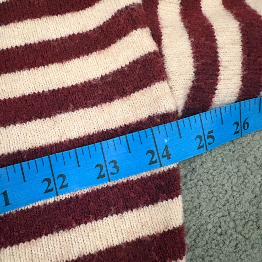 Betsey's Boutique Burgundy and Cream Striped Cardigan - Picture 8 of 11